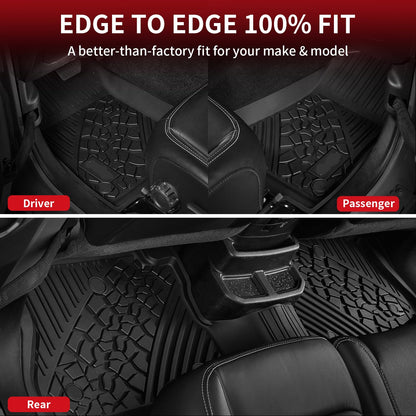 TPE All-Weather Floor & Cargo Mat for 2018-2026 Jeep Wrangler JL 4-Door (Gas Models)