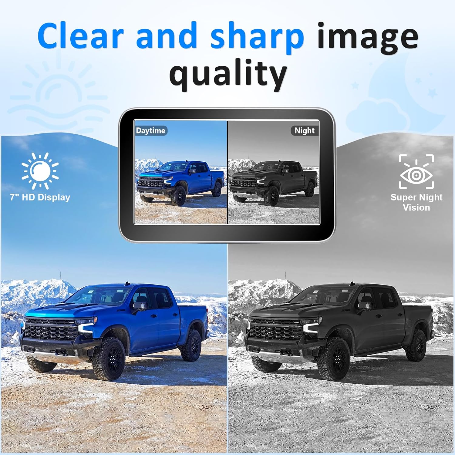 7-Inch Wireless Backup Camera for Truck ,Pickup, Trailer, Cars - OHMU