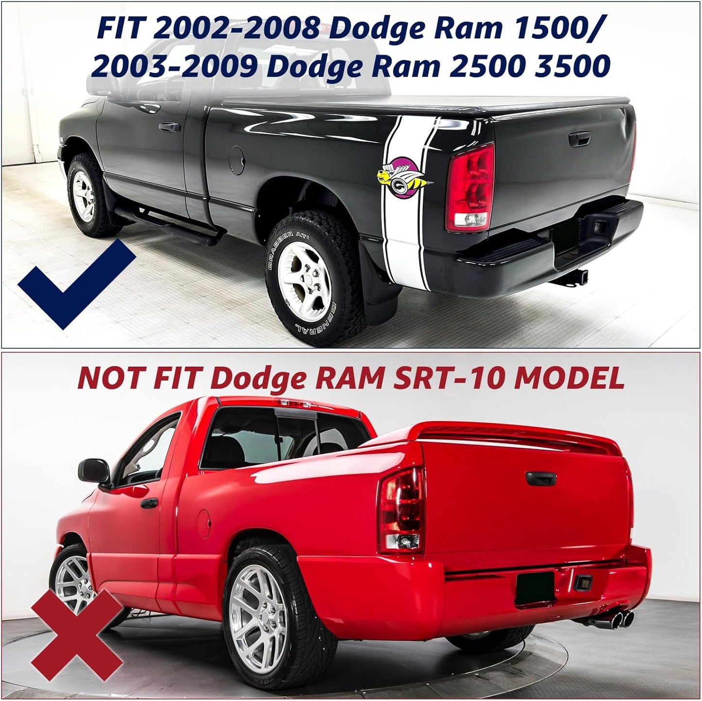 Steel Rear Step Bumper Assembly Compatible with 2002-2009 Dodge Ram 1500 2500 3500, Chrome Back Bumper Fit For 02-09 RAM Replacement for CH1103108