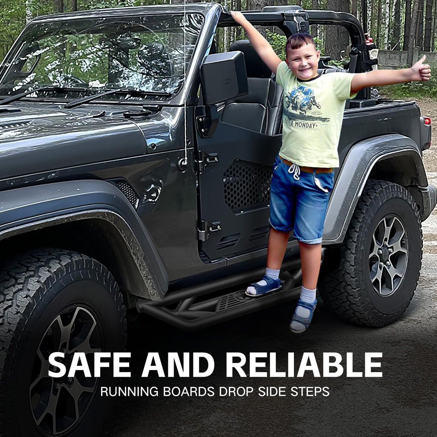 Drop Side Steps / Rock Sliders for 2018-2026 Jeep Wrangler JL 2-Door