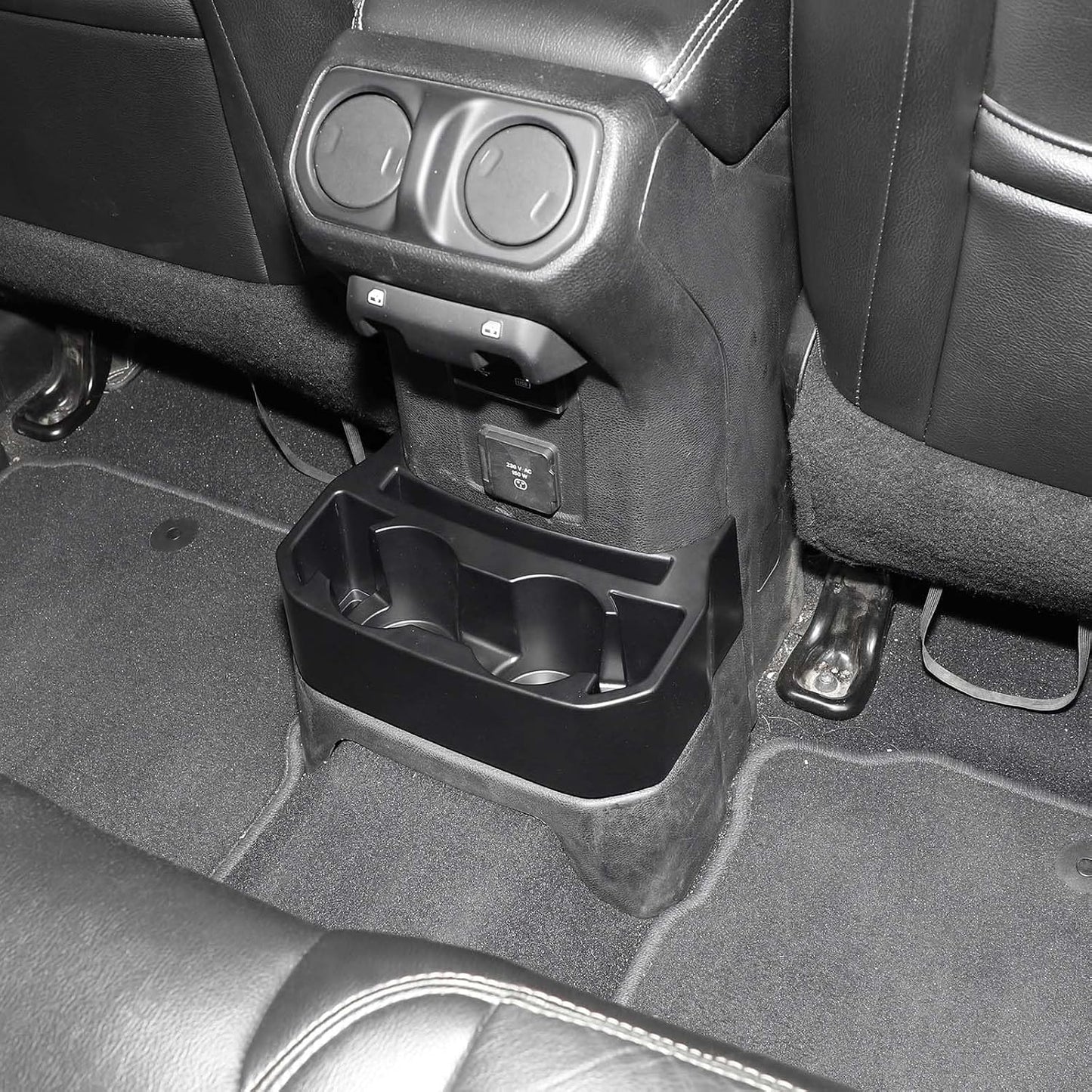 Dual Rear Cup Holder Tray for 2018-2025 Jeep Wrangler JL & Gladiator JT - Back Seat Organizer