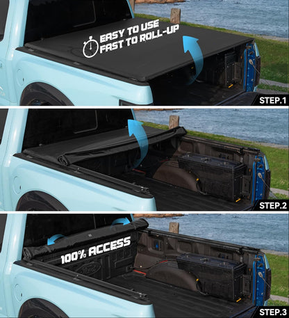 Soft Roll-Up Tonneau Cover for 2015-2026 Ford F-150 5.5' Short Bed