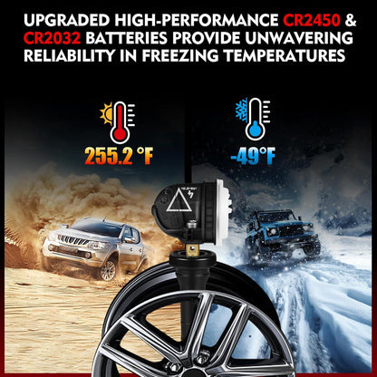 4-PCS Pre-Programmed 433MHz TPMS for 2016-2022 GM Models (Silverado/Malibu/Acadia/CT6) - Replaces 13598773