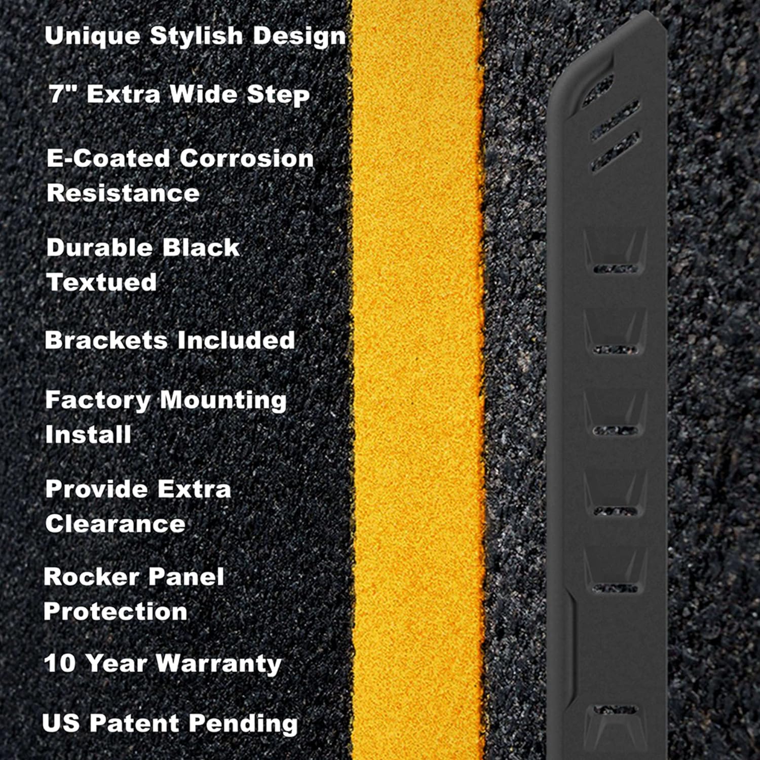 Upgraded 7” Running Boards Custom Fit 2015-2023 Ford F150, 2017-2023 Ford F250 F350 - OHMU