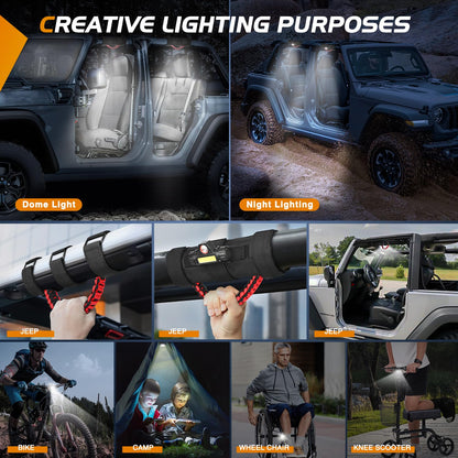 Dome Light w/ Grab Handle - Universal LED Interior Light for Jeep Roll Bars