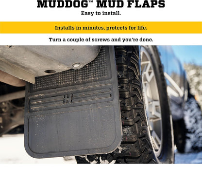 Universal Mud Flaps (12"x22") - Black Rubber Rear Pair, 55100