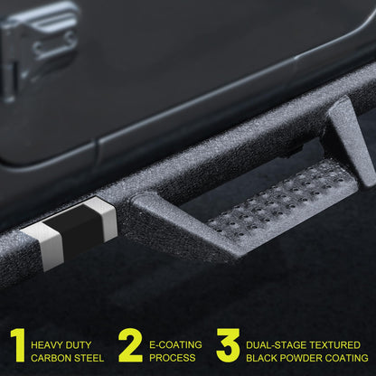 Curved Running Boards / Rock Sliders for 2018-2026 Jeep Wrangler JL 4-Door