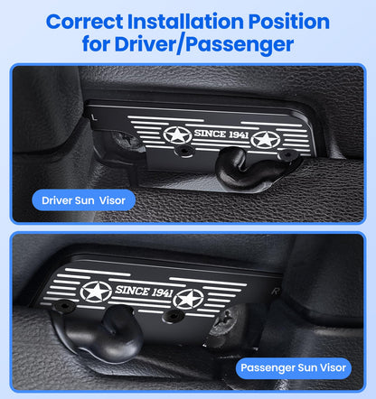 USA Flag Sun Visor Clips for Jeep Wrangler & Gladiator - Fix Loose Visors