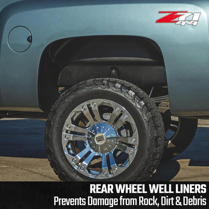 Bolt-On Rear Wheel Well Liners for 2007-2013 Silverado 1500 & 2007-2010 Silverado HD - USA-Made