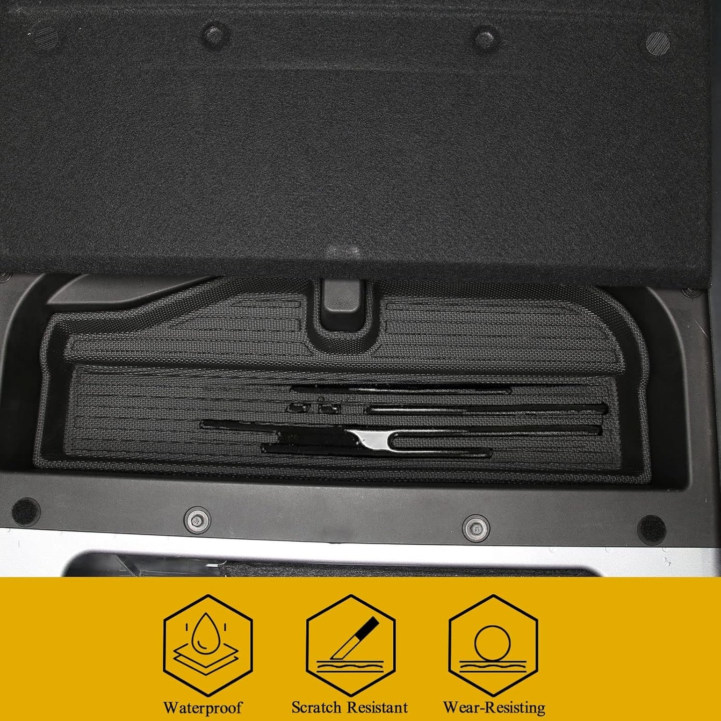 Cartaoo Lower Step Pad Rear Trunk Mat Compatible with 2021 2022 Ford Bronco Accessories, Waterproof, TPE Material