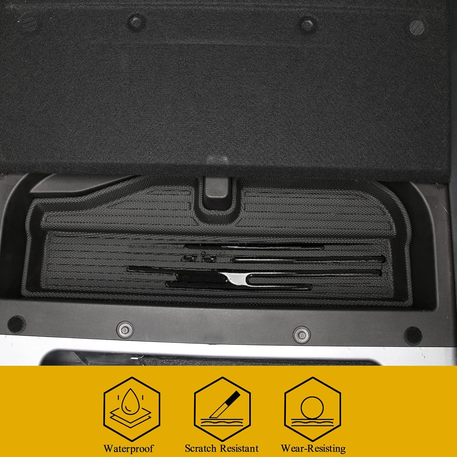 Cartaoo Lower Step Pad Rear Trunk Mat Compatible with 2021 2022 Ford Bronco Accessories, Waterproof, TPE Material