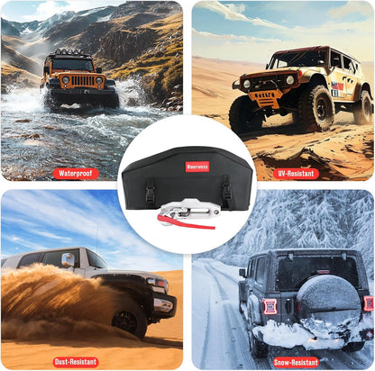 Heavy Duty Winch Cover - UV & Waterproof for up to 13500 lbs Winches