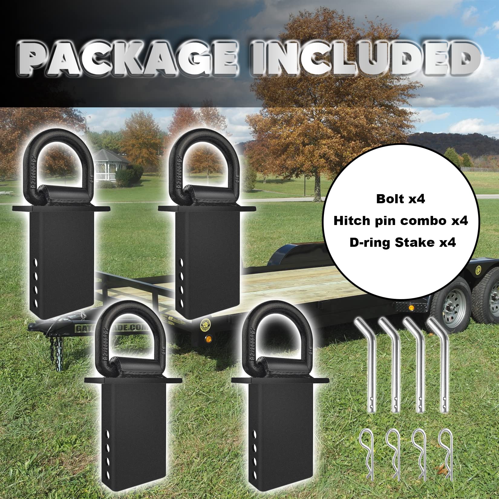 4Pcs 18000lbs Heavy Duty Stake Pocket D Rings - OHMU