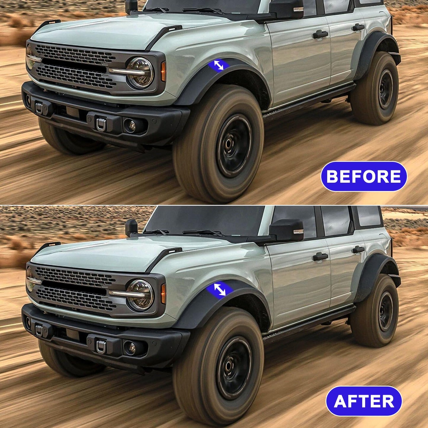 Widened Fender Flares Kit for 2021-2026 Ford Bronco 2/4 Door