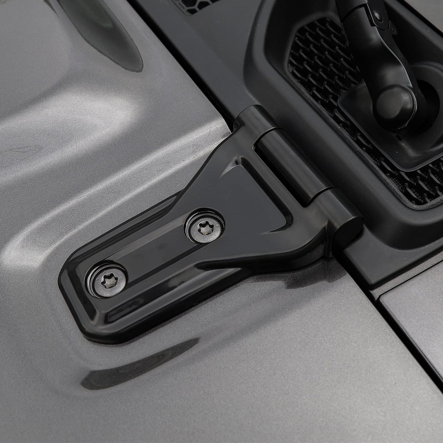 Jeep Wrangler JL JT Hood Hinge Cover, Black Exterior Decor