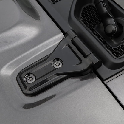 Jeep Wrangler JL JT Hood Hinge Cover, Black Exterior Decor