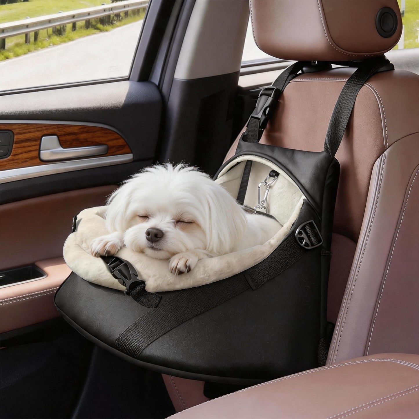 Luxurious Vegan Leather Booster Seat for Tiny Dogs