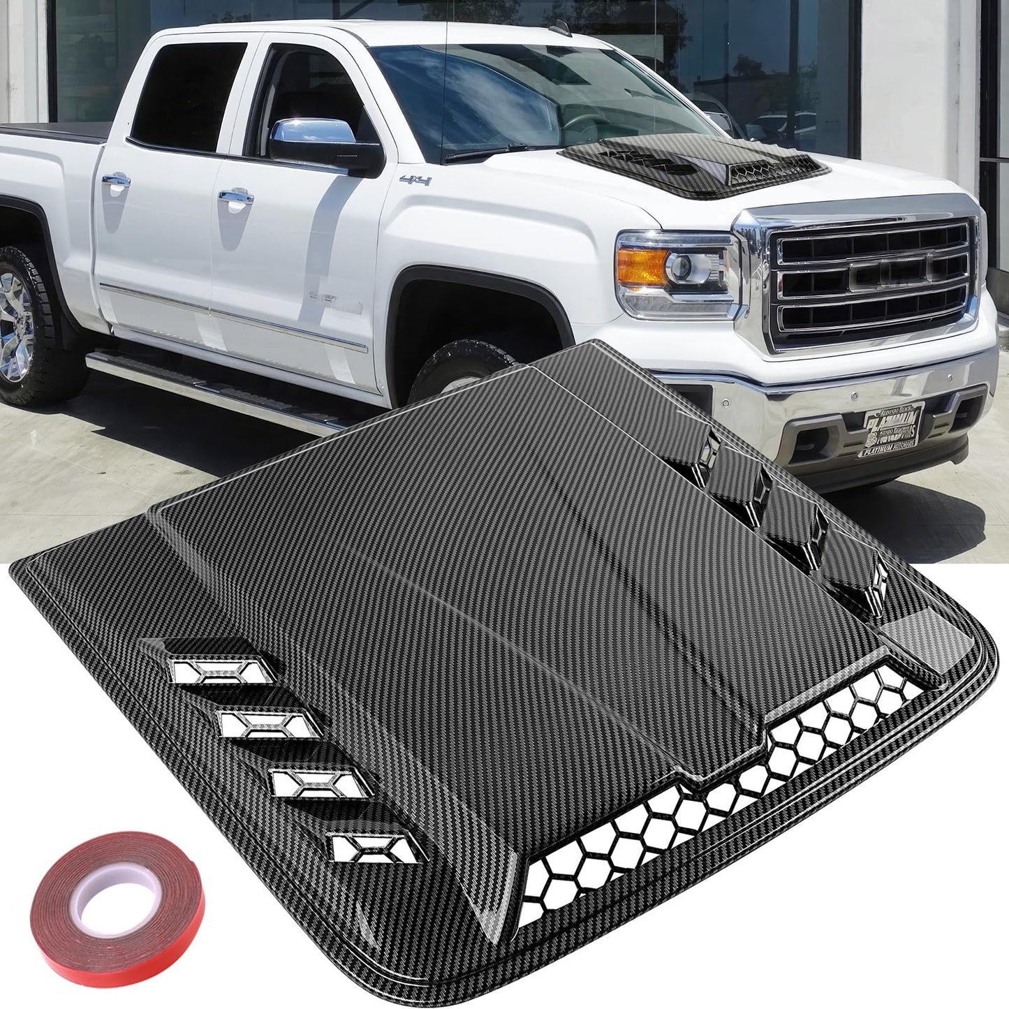 Hood Scoops For Cars, Universal Hood Scoop Hood Vents, Automotive Hood Scoops for Trucks Compatible with Dodge Ram 1500 2500 F150 F250 F350 Toyota Tundra GMC Sierra 1500 2500 Jeep Wrangler