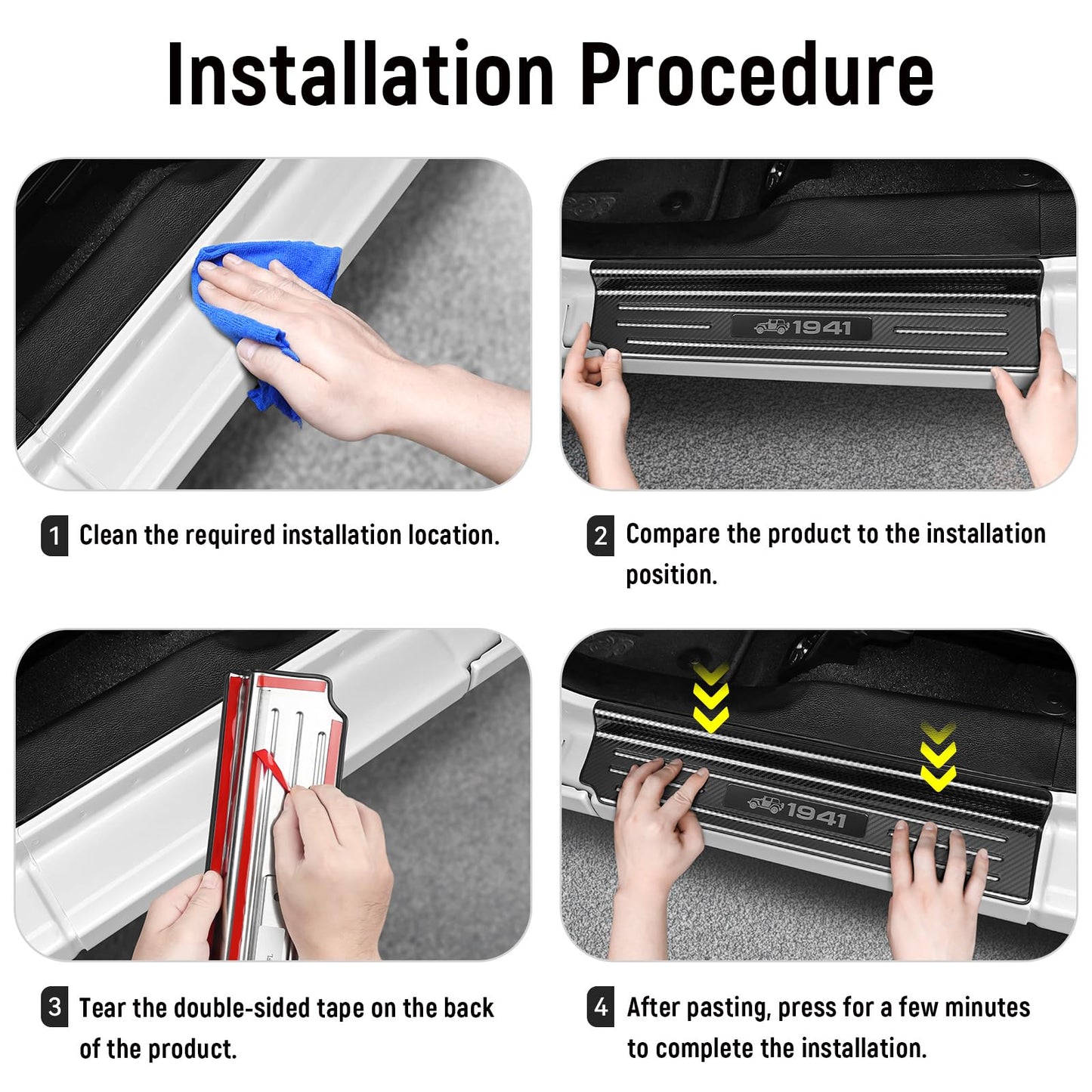 4-PCS Brushed Stainless Door Sill Protectors for 2018-2026 Jeep Wrangler JL & Gladiator JT - Front/Rear Pedal Kick Protection