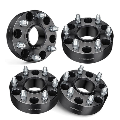 2" Hubcentric Wheel Spacers 6x139.7 for 2019-2024 Ram 1500 - 77.8mm Bore, M14x1.5 Studs (Black)
