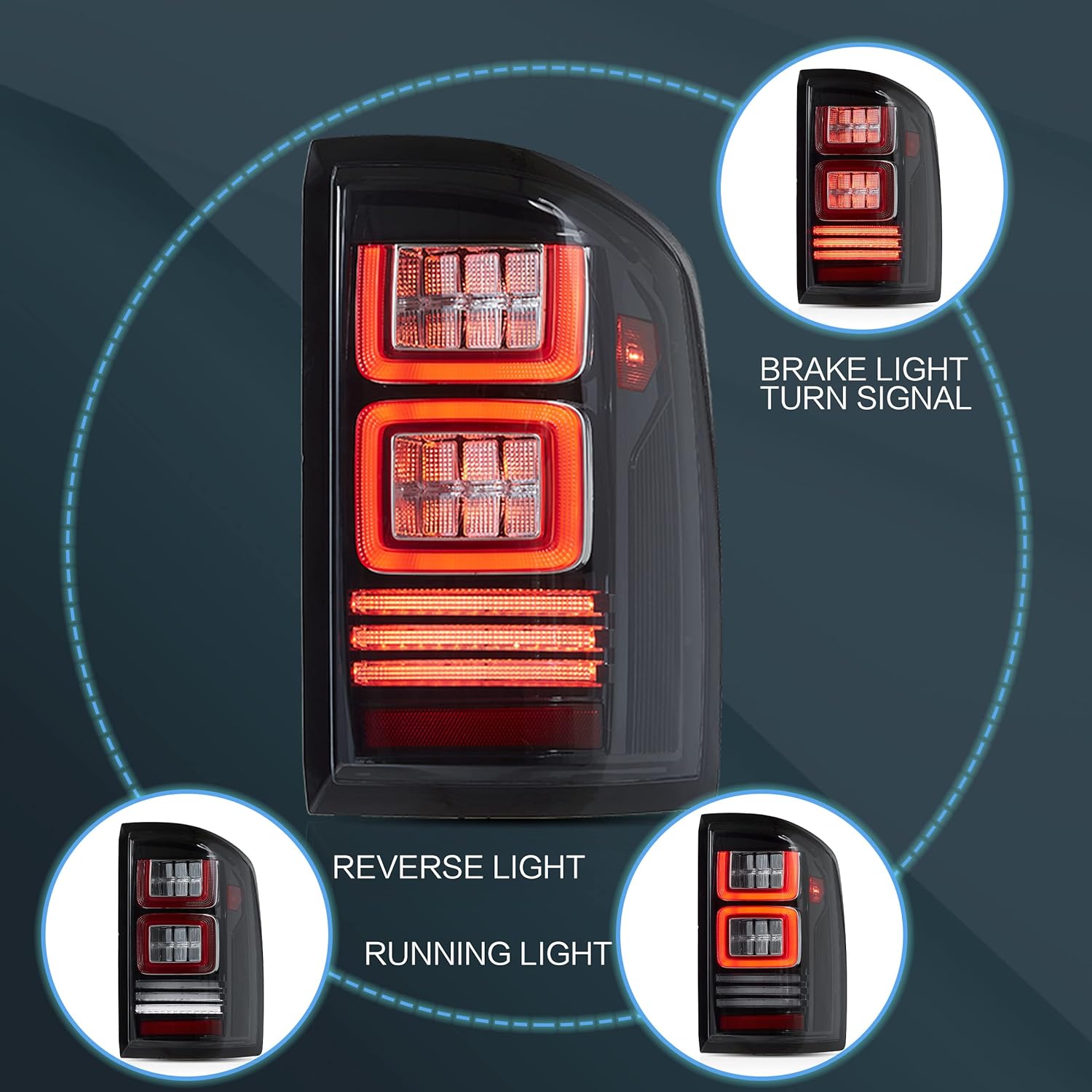LED Tail lights Fit for GMC Sierra 1500/2500HD/3500HD 2014-2018 - OHMU