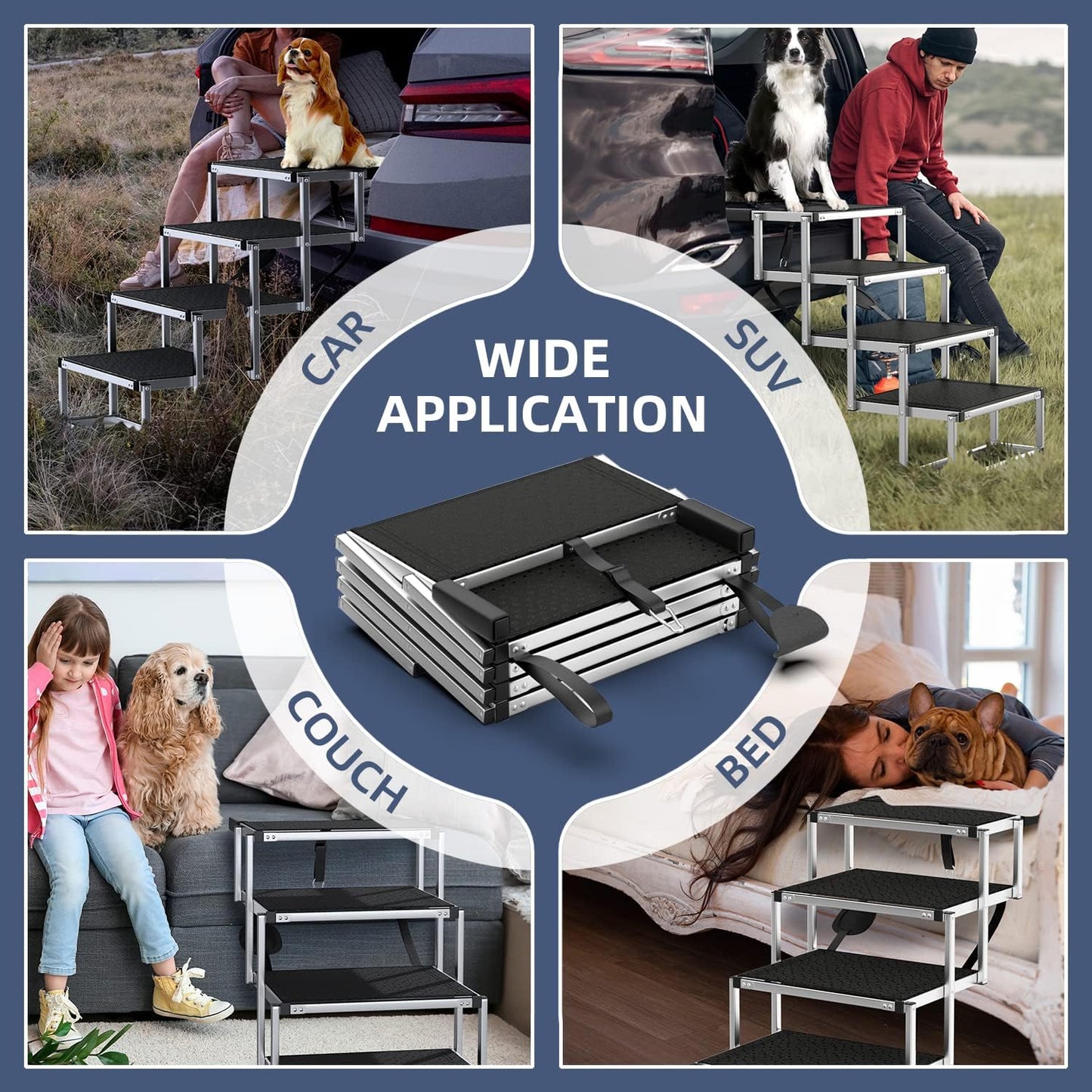 Supports up to 250 lbs Extra Wide Dog Ramps for Large Dogs