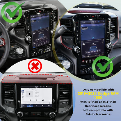 Dashboard Storage Tray for 2019-2026 Ram 1500 w/ 12"/14.4" Uconnect Screen (Excludes 8.4") - Non-Slip Organizer