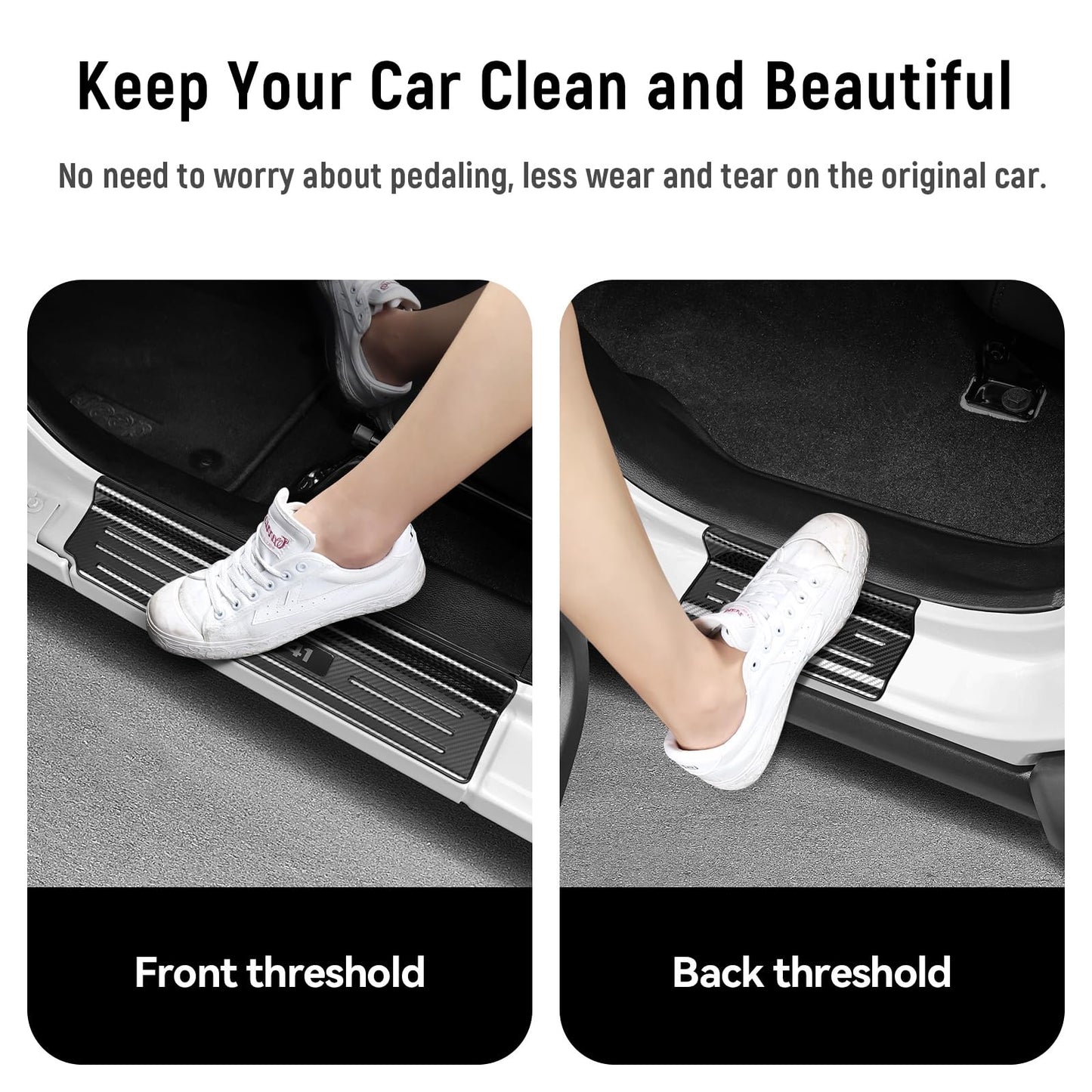 4-PCS Brushed Stainless Door Sill Protectors for 2018-2026 Jeep Wrangler JL & Gladiator JT - Front/Rear Pedal Kick Protection
