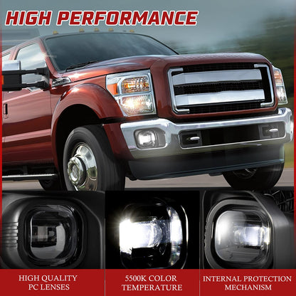 LED Fog Lights for Ford F-Series 2011-2016, Bumper Driving Lamp Kit