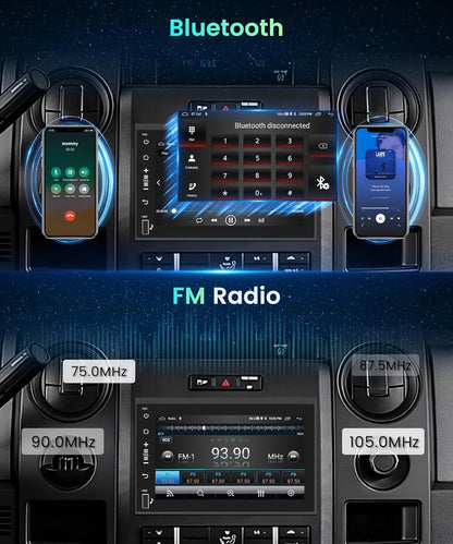 Podofo 2G 64G Radio for Ford F150 F250 F350 Fusion Edge Explorer Expedition Car Stereo,7inch 1080p IPS Touchscreen F-150 Stereo with Wireless Carplay Android Auto GPS WiFi FM/RDS EQ Backup Camera