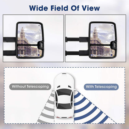Towing Mirror for Silverado Sierra for 2007-2013 Chevy Silverado GMC Sierra - OHMU