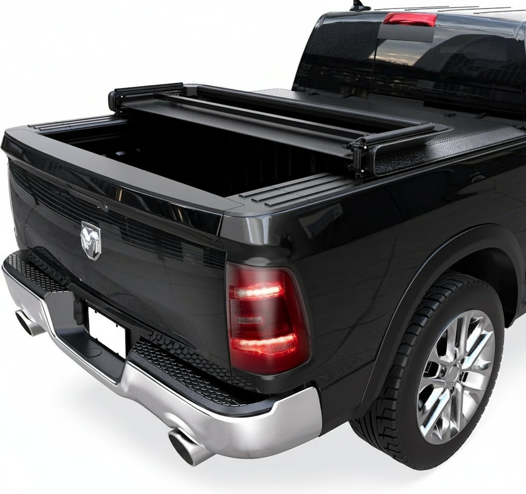 Soft Tri-fold 5.6 Feet Bed Tonneau Cover Compatible for 2009-2025 Dodge Ram 1500 (Incl. 2019-2024 Classic & 2019-2025 New Body Style) W/o Ram Box Truck Bed