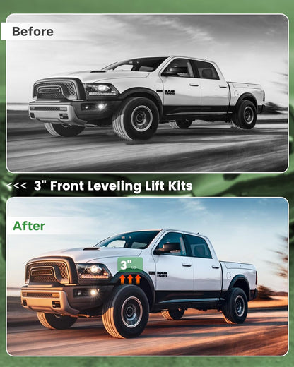 3" Front PU Leveling Spacers for 1994-2018 Ram 1500 2WD & 1994-2011 Ram 2500/3500 2WD