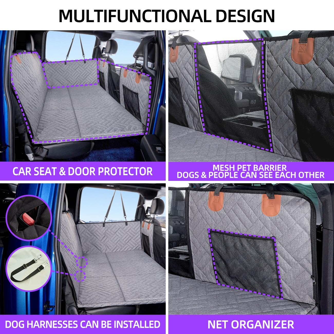 Dog Seat Cover and Bed for Trucks for F150, RAM1500, Silverado - Non-Inflatable Pet Mattress - OHMU