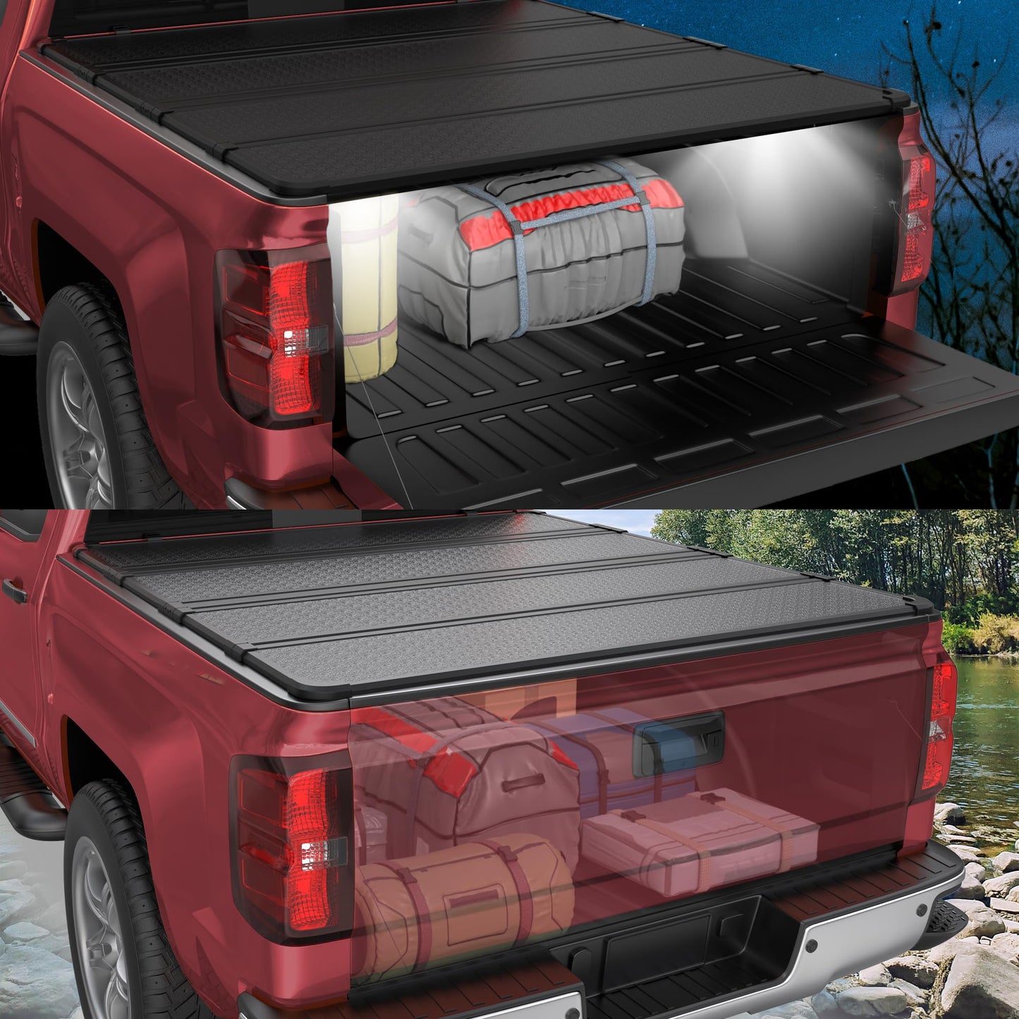 Hard Quad-Fold Aluminum Tonneau Cover for 2015-2026 Ford F-150 5.5' Styleside Bed