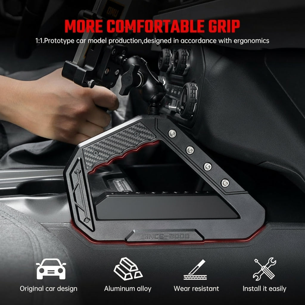 Aluminum Center Console Grab Handle with Phone Holder for Ford Bronco 2021+(Not fit for Ford Bronco Sport)