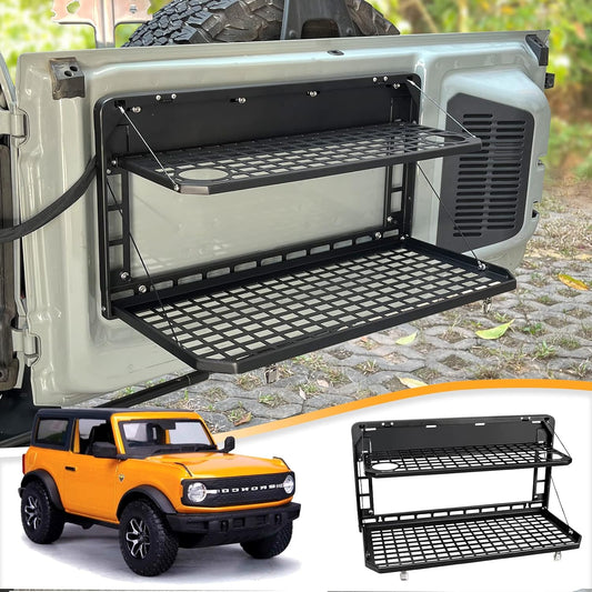 2-Tier Rear Camping Cargo Storage Shelf for Ford Bronco 2021 2022 2023 2/4 Doors