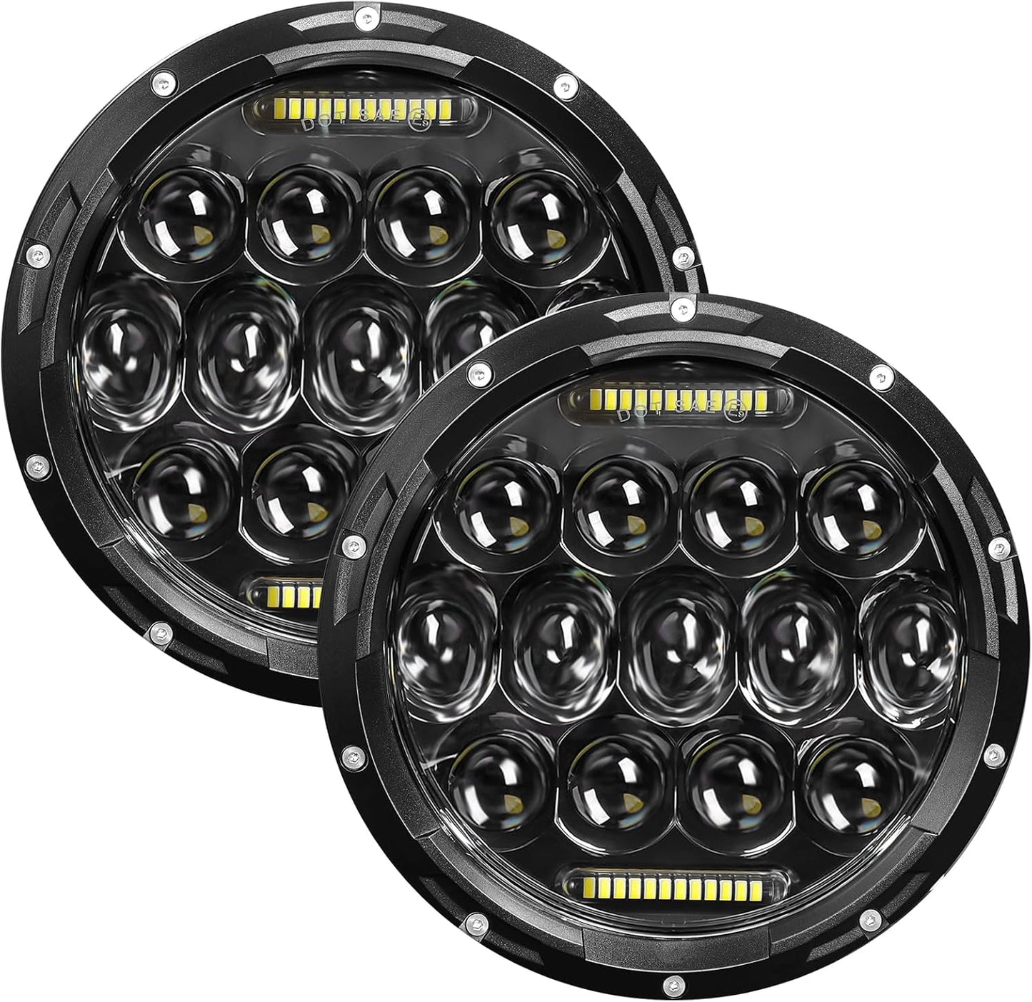 DOT Approved 7" Round LED Headlights (H6024) - Universal Black Fit