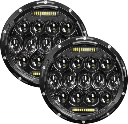 DOT Approved 7" Round LED Headlights (H6024) - Universal Black Fit