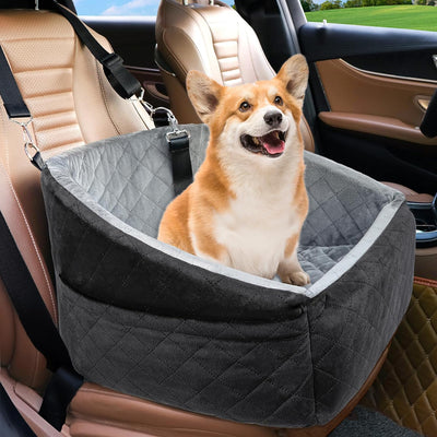 Dog Car Seat For Small Dogs with Storage Pockets and Dog Safety Belt