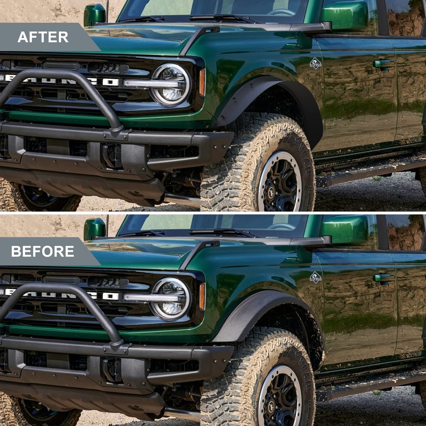 Heavy Duty Carbon Steel Fender Flares for Bronco 2-Door