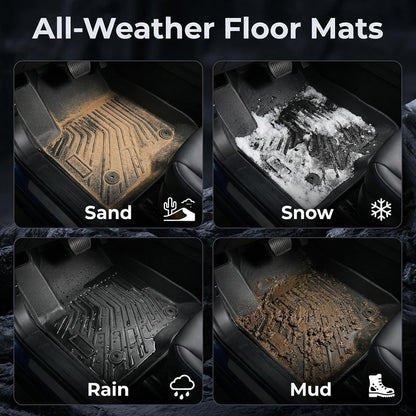 TPE All-Weather Floor Mats for 2019-2026 Chevy/GMC Crew Cab (Bucket Seats, w/Under-Seat Storage)