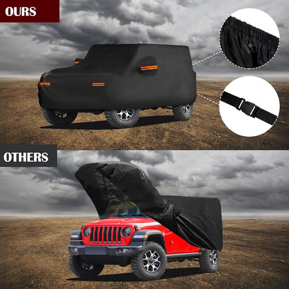 Waterproof Car Cover for 2006-2025 Jeep Wrangler 4-Door - with Driver Door Zipper