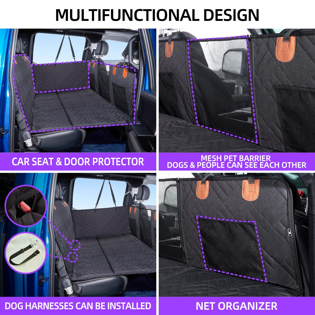 Dog Seat Cover and Bed for Trucks for F150, RAM1500, Silverado - Non-Inflatable Pet Mattress - OHMU