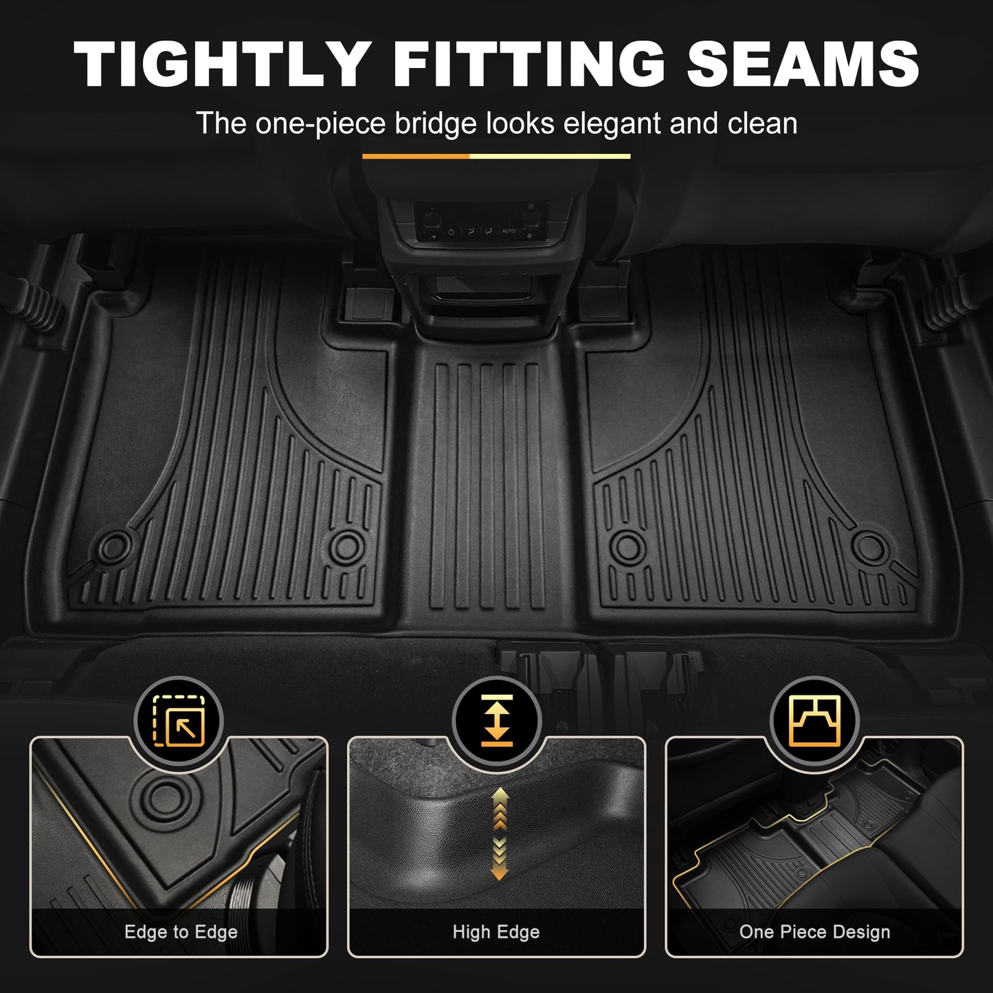 Floor Mats for 2021-2026 Ford Bronco Sport - 1st & 2nd Row, All-Weather Protection