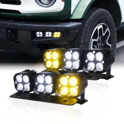 Bronco Zone LED Fog Lights, White/Amber DRL