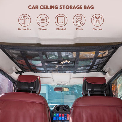 SUV Roof Cargo Net - 35.4"x23.6" Double-Layer Mesh for F-150, Jeep, CRV, RAV4 & Van