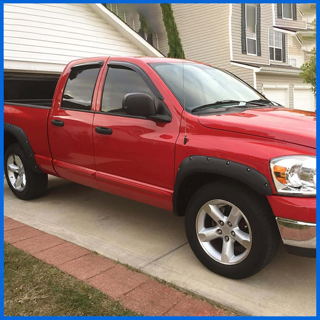 4-PCS Fine-Textured Fender Flares for 2002-2008 Ram 1500 & 2003-2009 Ram 2500/3500 (Excl. 8ft Bed) - TG-FF8D4078