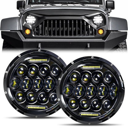 DOT Approved 7" LED Headlight - H6024 Hi/Lo/DRL, Universal Black Fit
