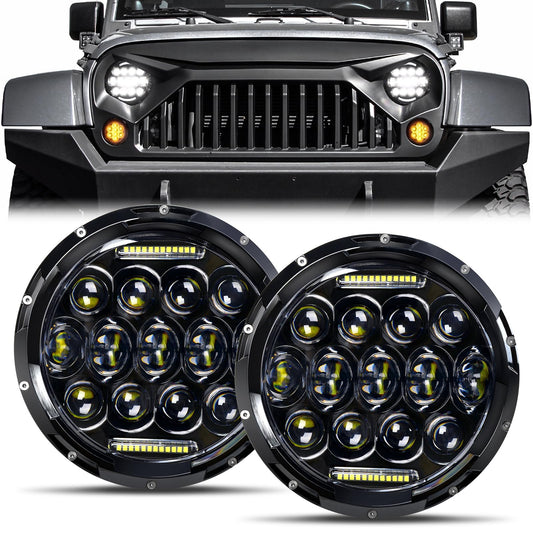 DOT Approved 7" LED Headlight - H6024 Hi/Lo/DRL, Universal Black Fit